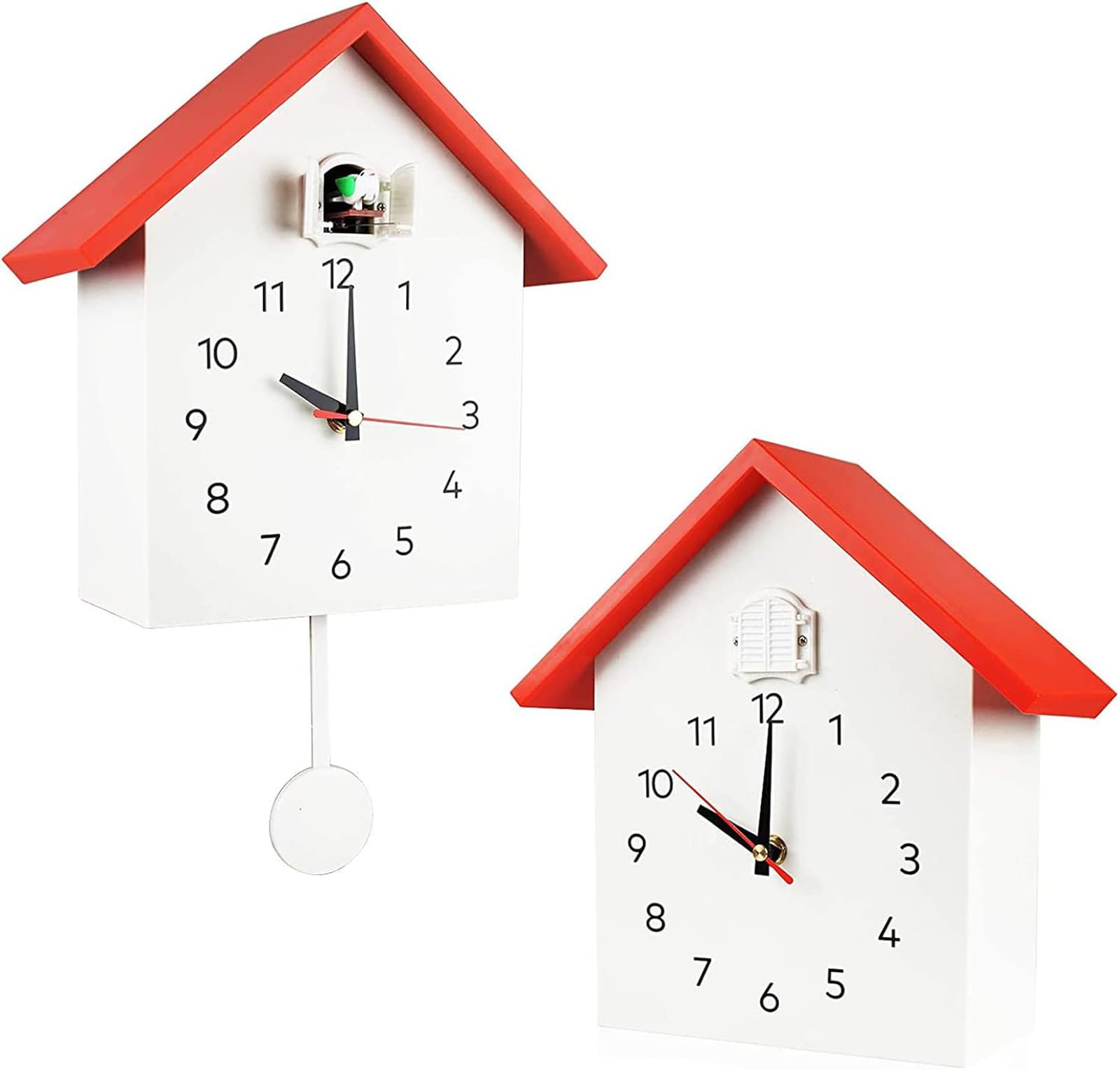 Reloj de pared de cuco para salón y cocina con sonidos de aves de la naturaleza