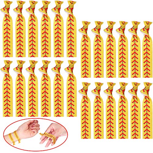 24 Pieces Softball Hair Accessories Baseball Hair Ties Sports Elastic Headband Girls Accessories for Girls Softball Baseball Players