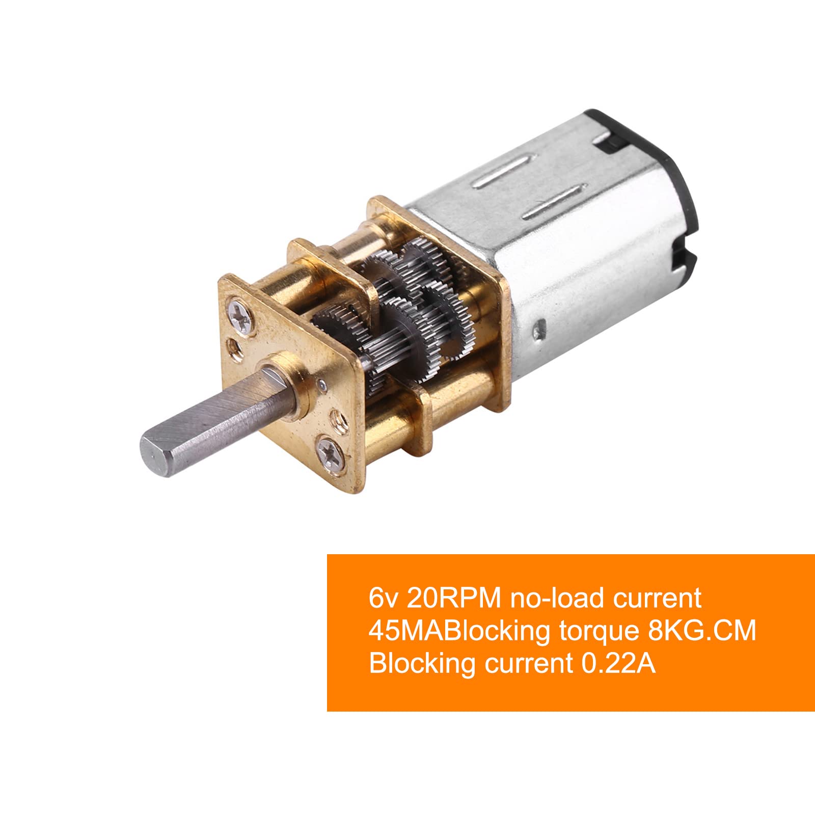 DC 6V Motor de Engranajes Motor de Reducción de Alta Fuerza de Tensión 1: 1000 de Engranajes 10/15/20RPM(20 RPM)