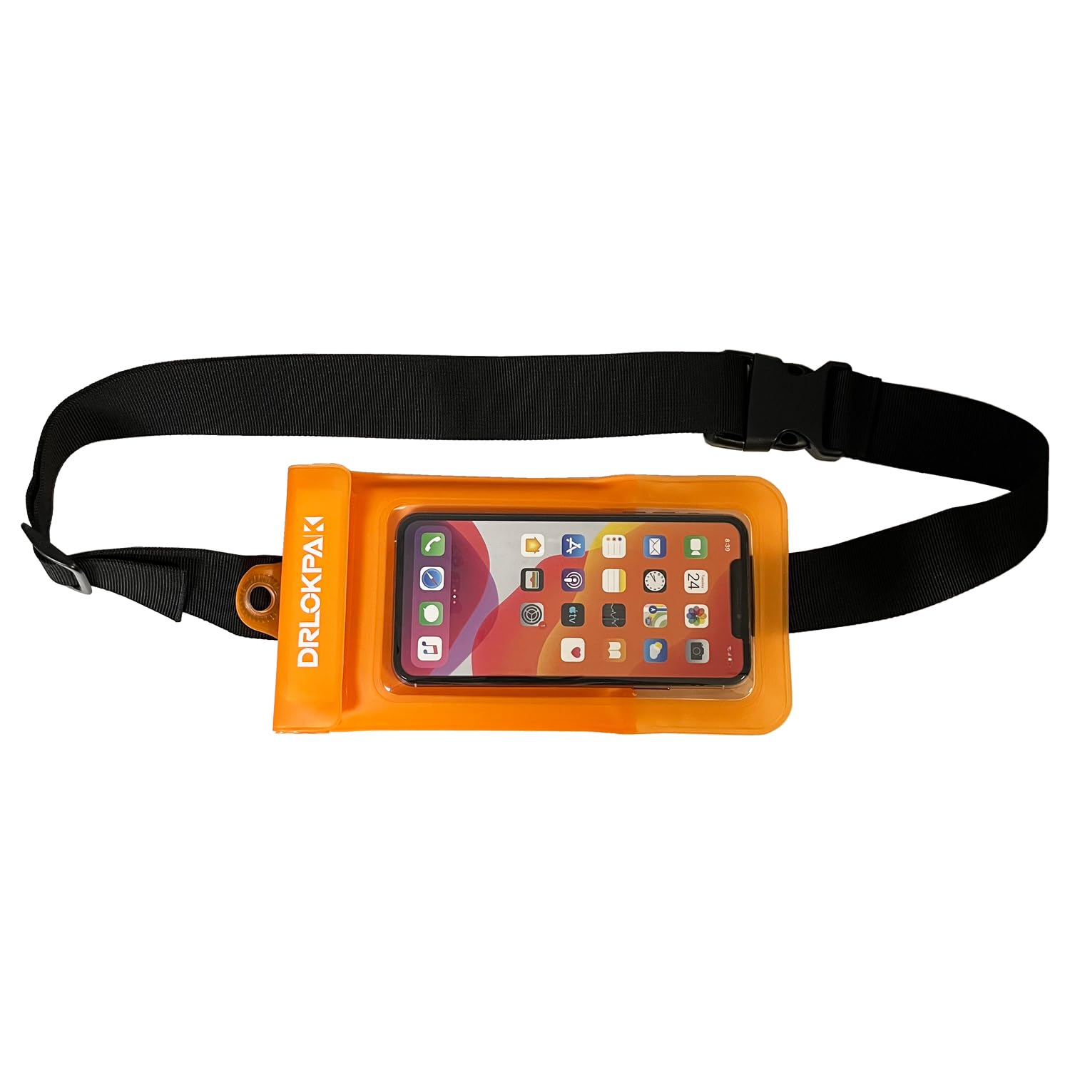 DRLOKPAK surfing waterproof Waist pouch Crossbody Chest Bag Fanny Pack Snorkeling Swimming Bag Beach Floating Dry Phone case holder (Orange)