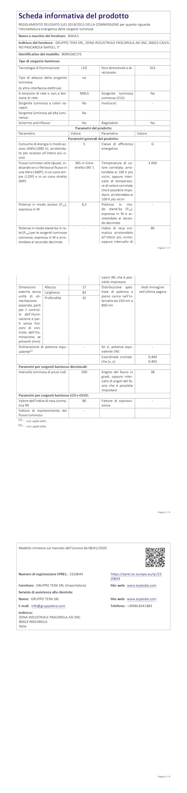 BAKAJI Lampada Piantana da terra a LED ad Alta Luminosità 7W 400 Lumen Luce Bianco 5500K Dimmerabile Luminosità 4 Livelli Accensione Gestione Touch Design Moderno 165cm in Metallo (Nero)