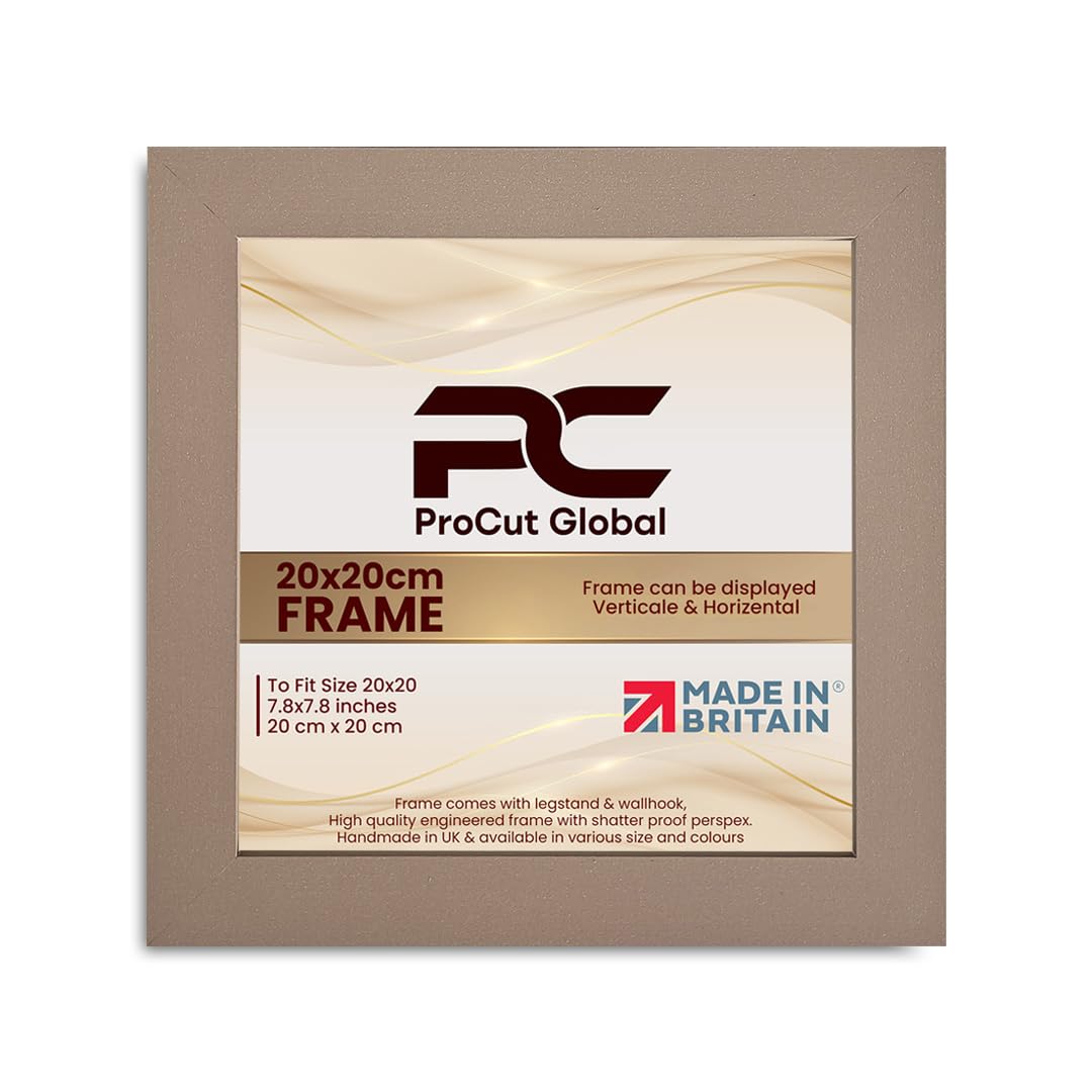 Procut Global 20X20CM Rose Gold Picture Frames - Modern Wooden Photo Frame with Shatterproof Perspex for Wall or Tabletop - Perfect for Posters, Certificates, Prints - Sizes & Colors Available