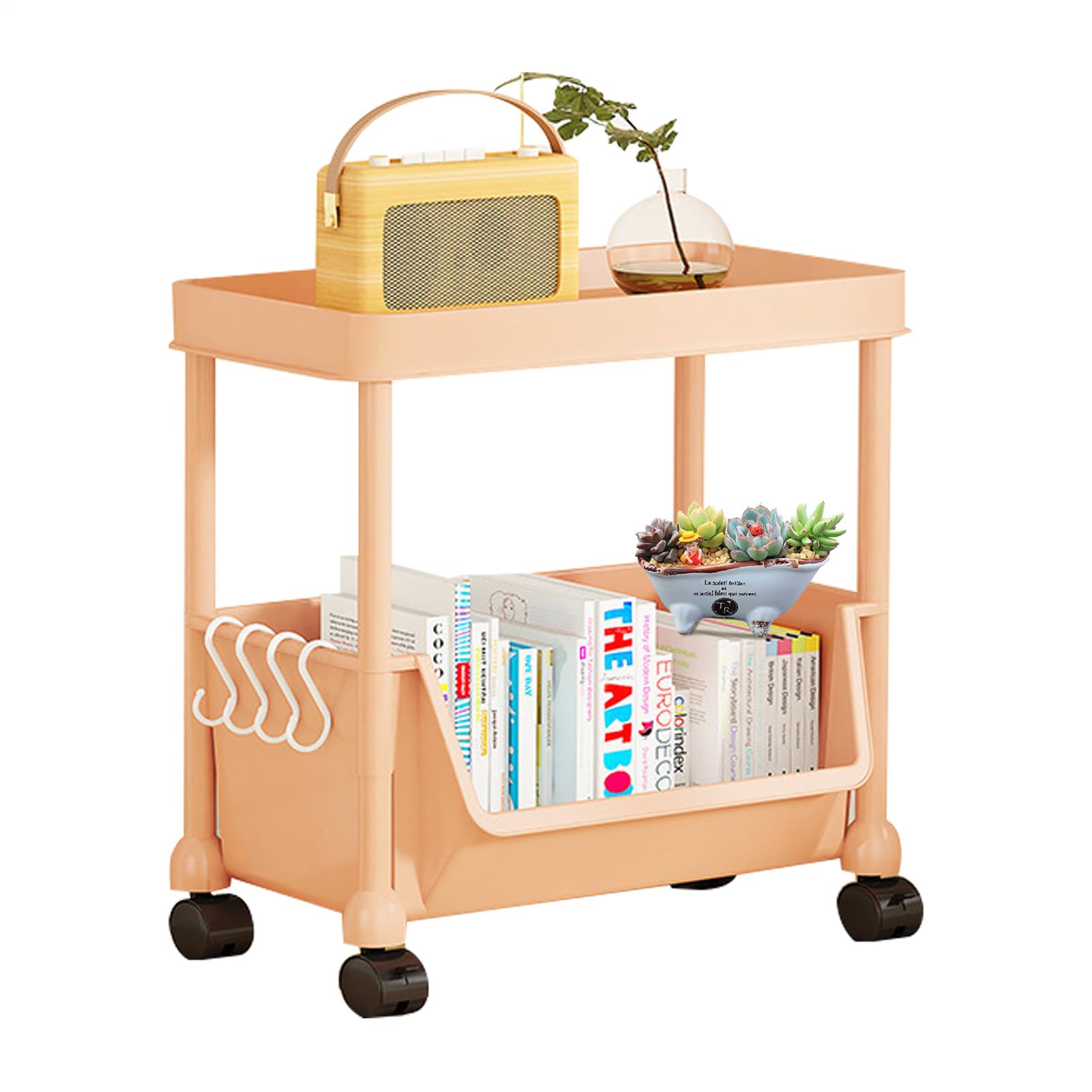 Chariot de rangement pour livres et ordinateur portable spécial gain de place