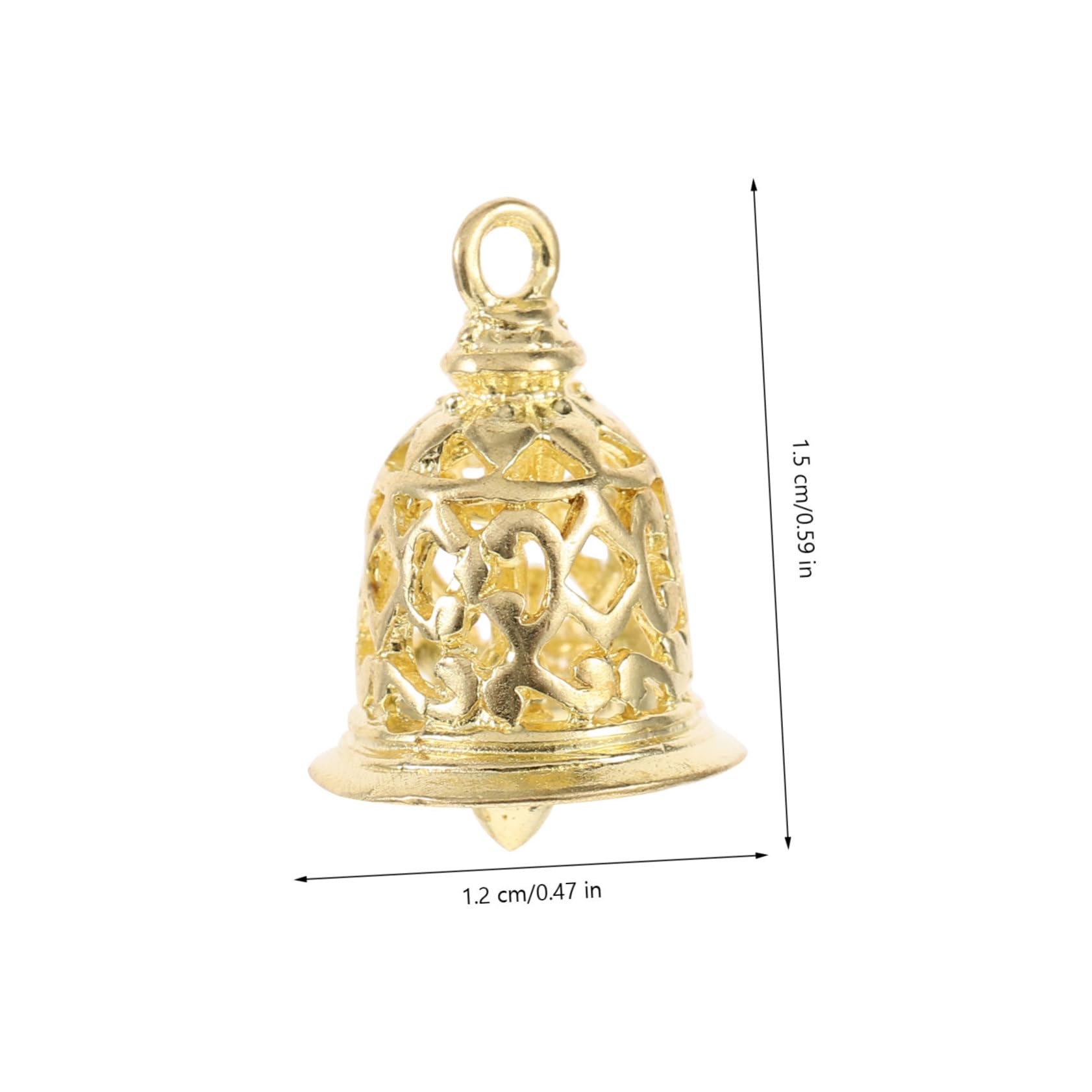 Anneome 50pezzi Campane Decorative Ottone Pendenti per Borse e Accessori Fai da Te Campane Vuote Ottone Dorato Decorazioni per Natale e Artigianato