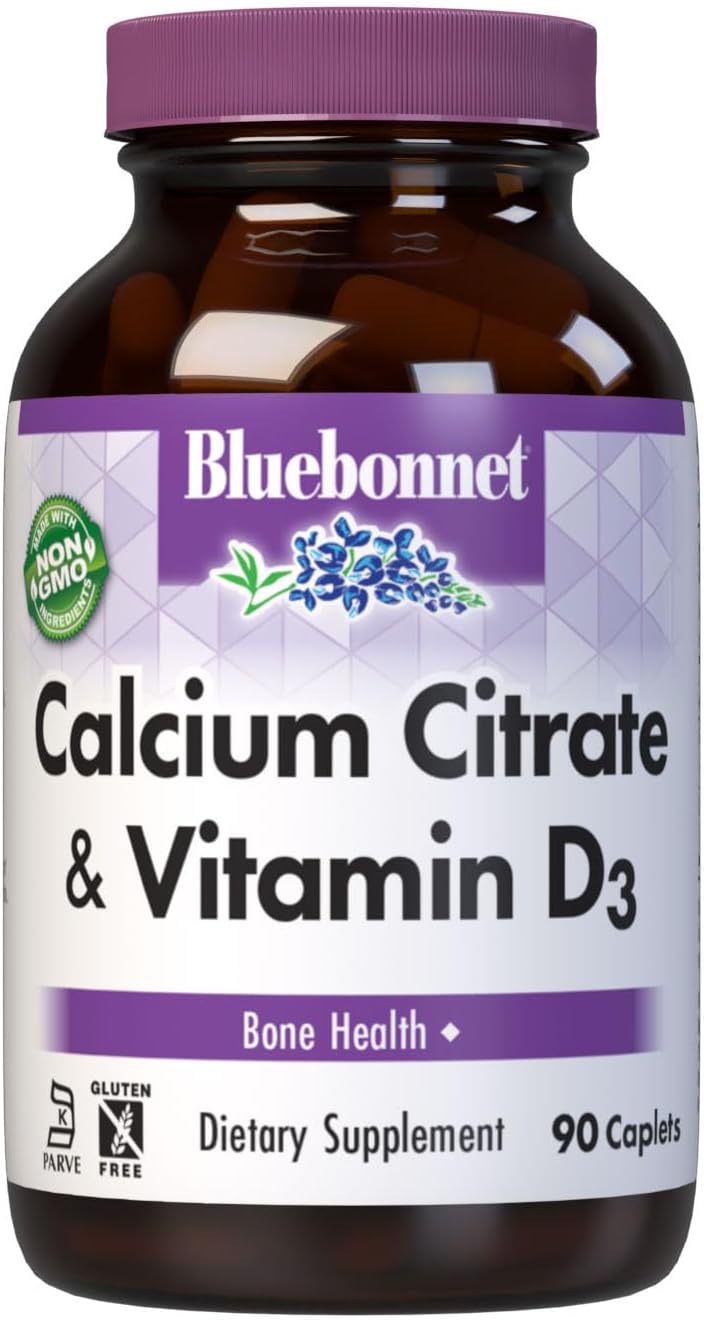 Nutrition Blue Bonnet Calcium Citrate Plus Vitamin D3 Caplets, 90 Caplets
