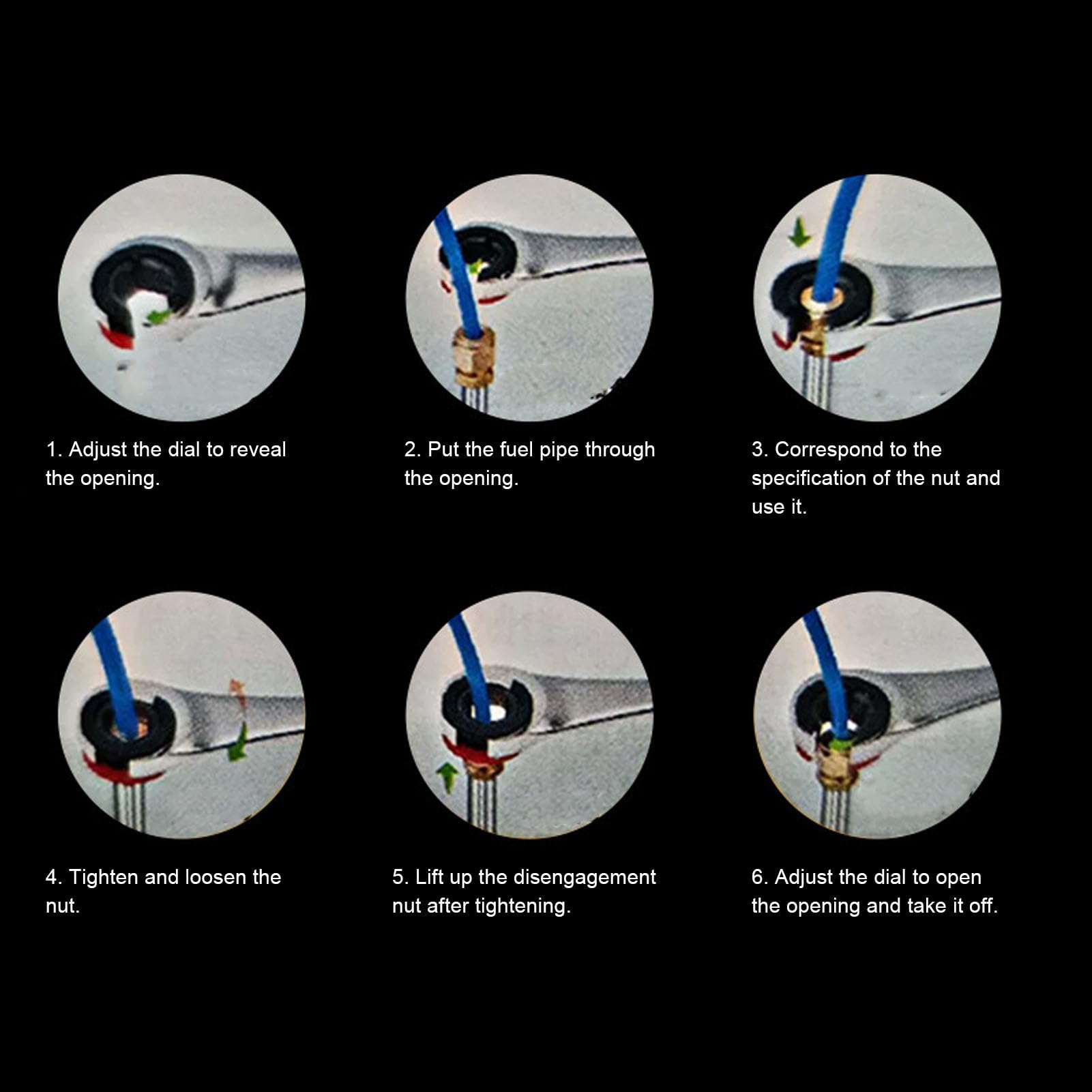 Jeffergarden 6 szt. Zestaw Kluczy do Nakrętek Kielichowych Klucz Płaski z grzechotką do Konserwacji Hamulca AC i Przewodu Paliwowego 10mm 12mm 13mm 14mm 15mm 17mm