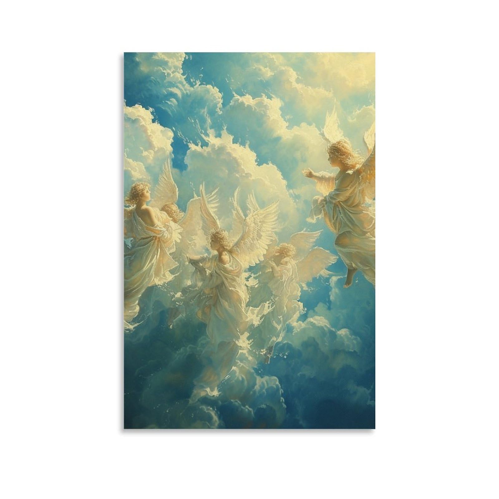 DHBANEIOK Angels Art - Oil Paintings Reproduction Modern Giclee Canvas Print Artwork Pictures on Canvas Wall Art for Home Office Decorations 20x30inch(50x75cm)