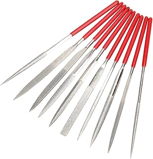 Mesee 10pcs Mini Diamond Needle File Set Stone Hardened Alloy Strength Steel Jewelers Small Metal File Tools Includes Round Triangular Square Flat Shape 2x100mm