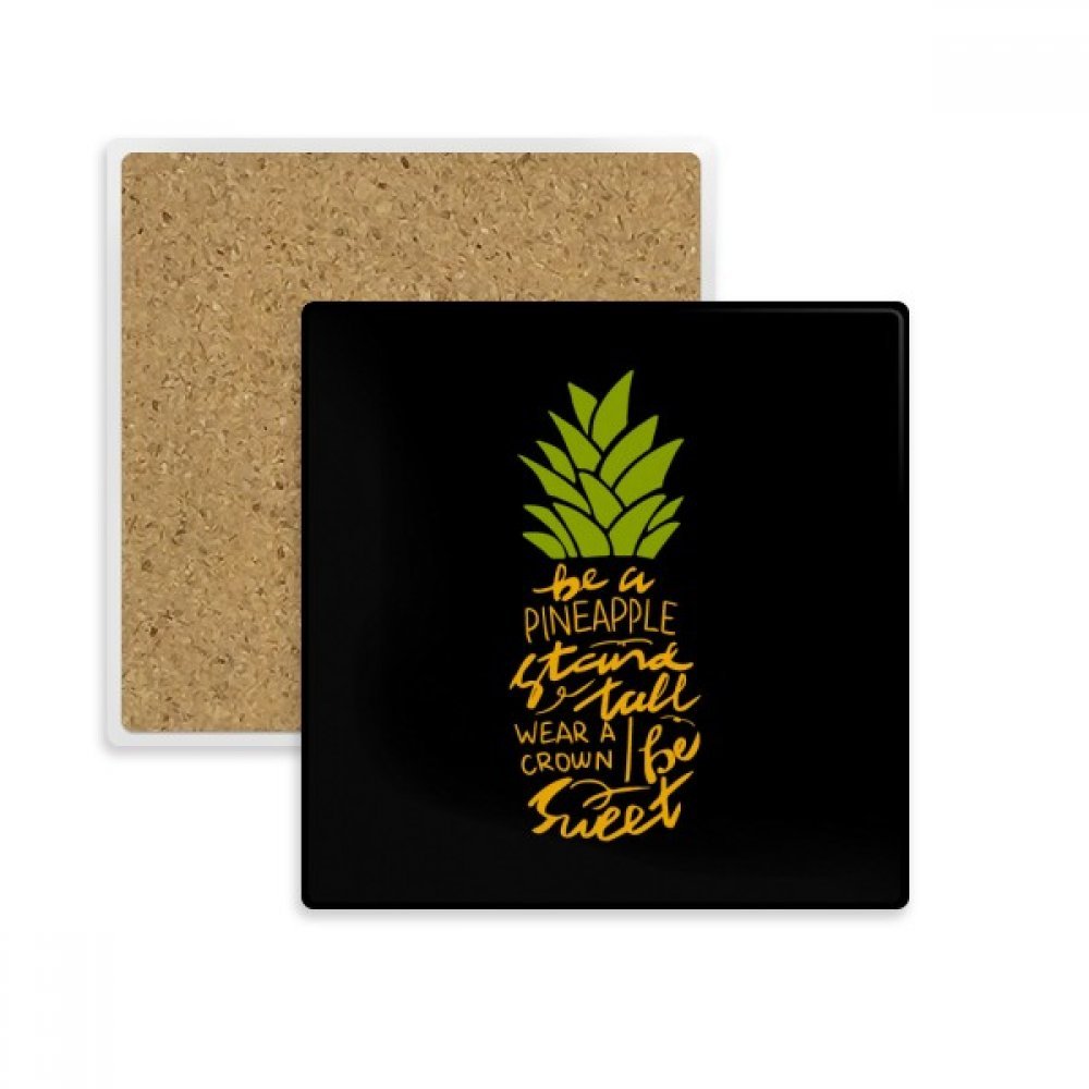 Dessous de verre anti-taches ananas en pierre absorbante pour table propre