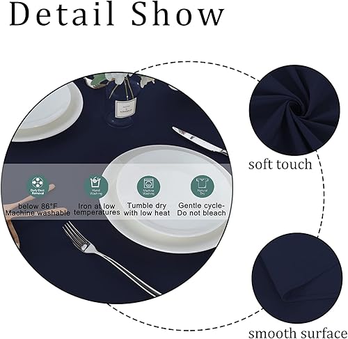 Miniatura 5 de Fitable Mantel rectangular de 60 x 84 pulgadas, mantel rectangular resistente a las manchas y a las arrugas, mantel de poliéster lavable, mantel de