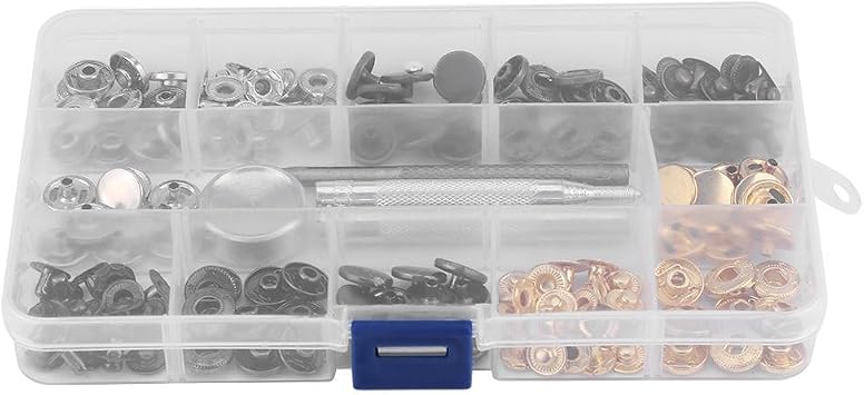 Snap Fastener Kit 40 Sets 12mm Brass with Setting Tools