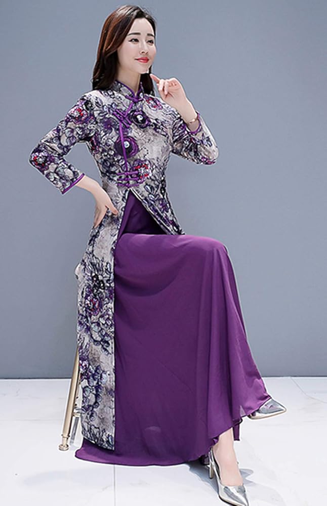 Amazon.co.jp: [ZUOMA] レディース チャイナドレス スリット