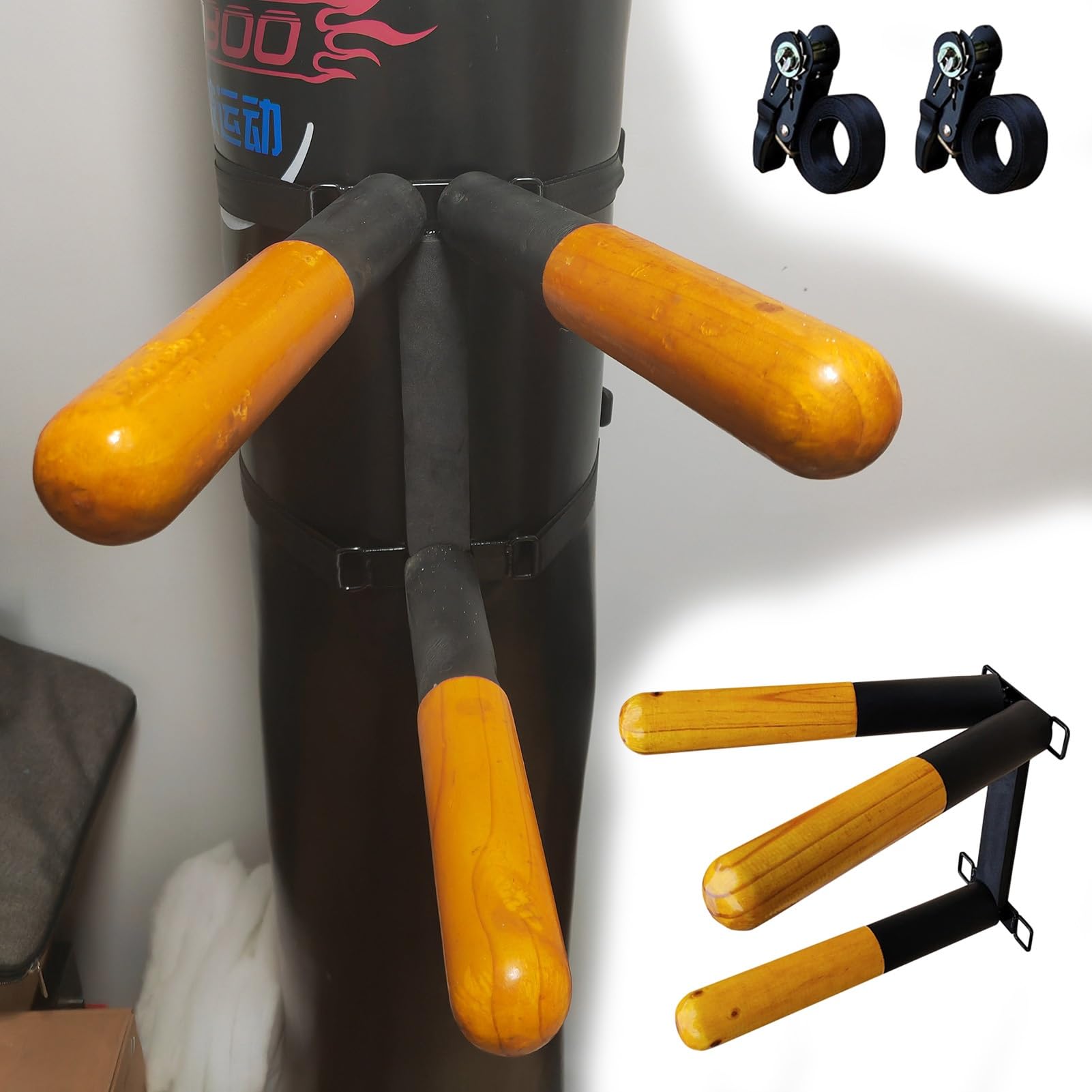 Amazon.co.jp: 木人 3 本の腕を持つ詠春拳ダミー トレーニング用具