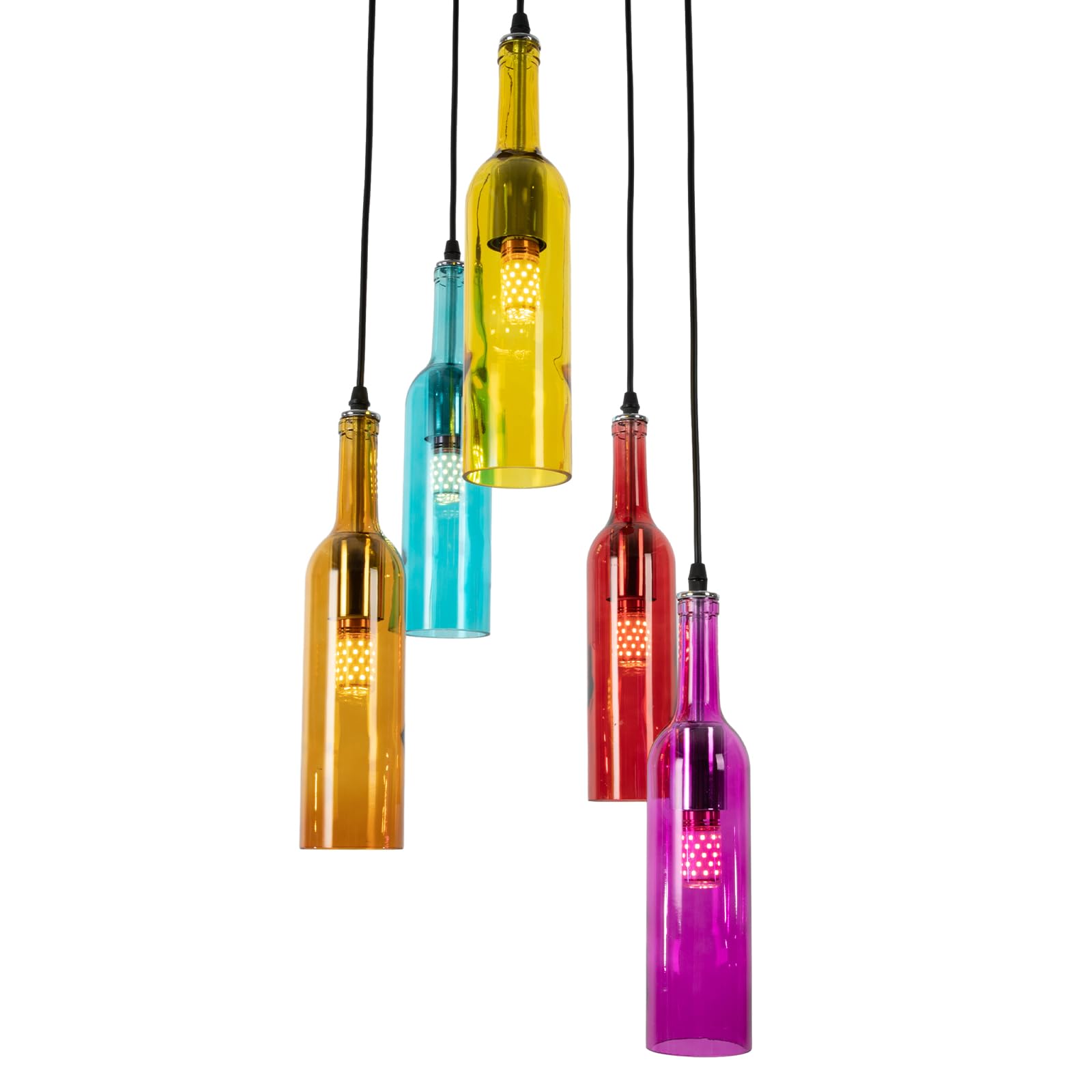 Red Wine Bottle Pendant Chandelier Glass Lighting – UK Ltd