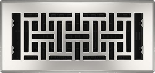 Decor Grates AJH410-NKL Registro de suelo de 4 x 10 pulgadas, níquel