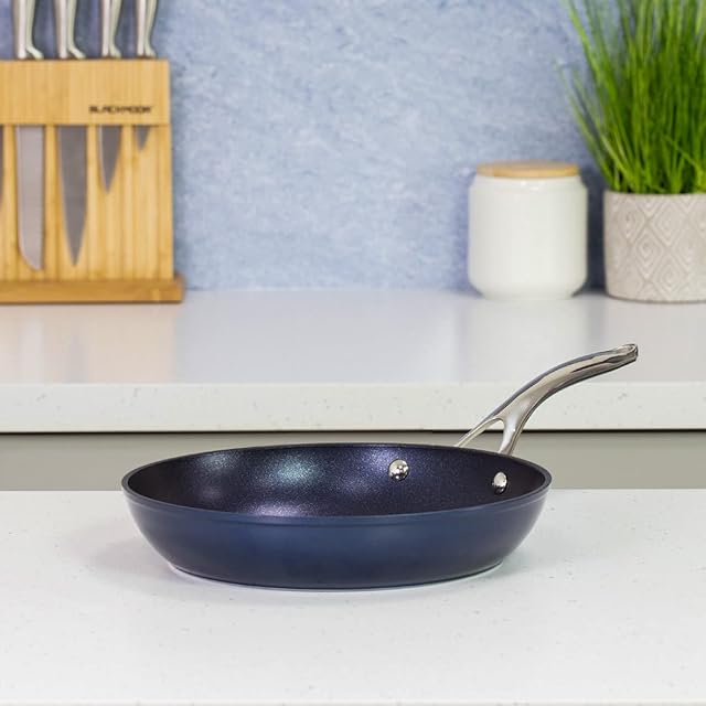 Blackmoor 67429 Blue Pro 26cm Frying Pan / Non-Stick, High-Shine 5-Layer Hybrid Stone Coating / Forged Aluminium Construction / Cool Touch Stainless Steel Handle / Ovenproof Up to 220°C