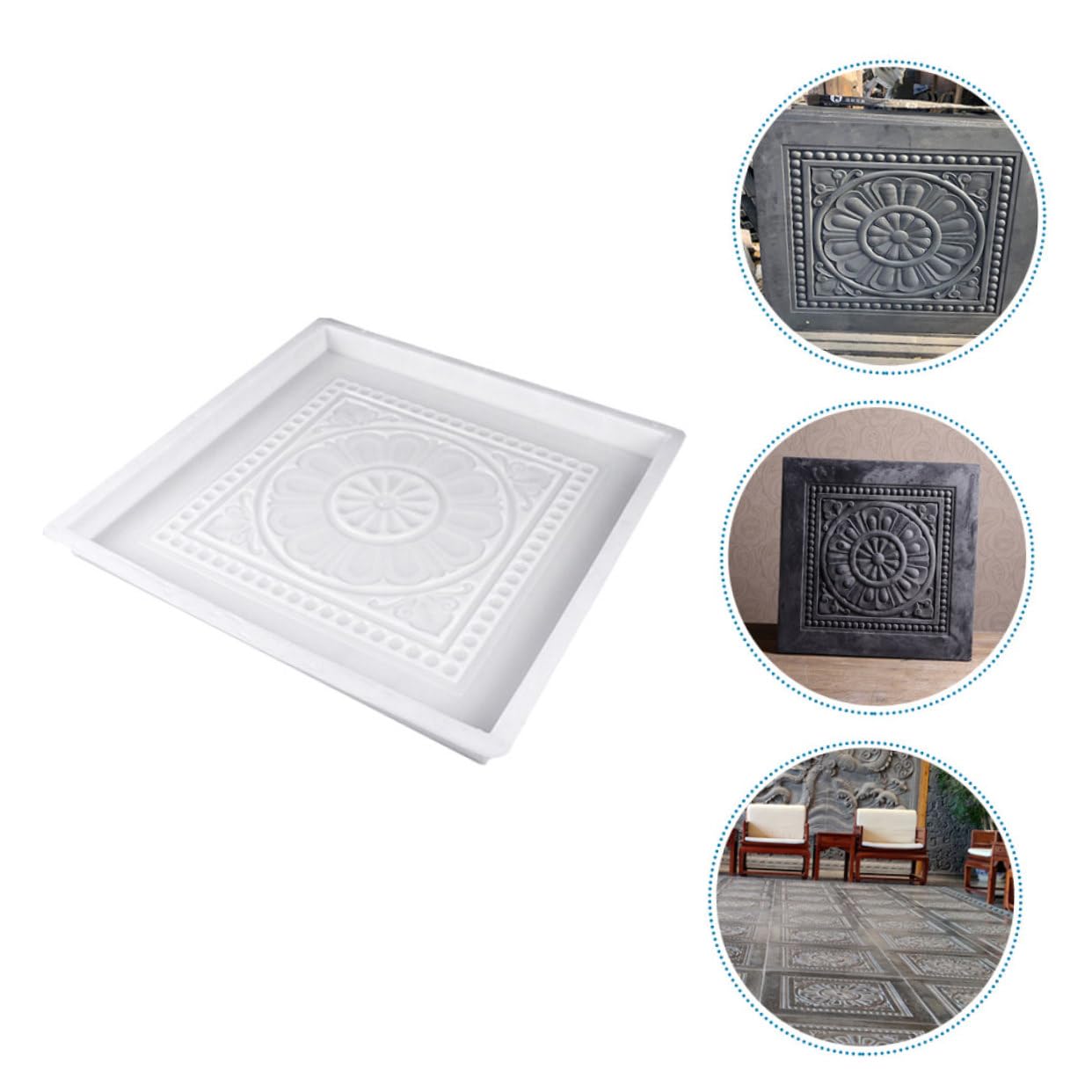 Homoyoyo Molde Para Baldosas De Reutilizable Molde De Hormigón Práctico Diseño Fácil De Usar Para Jardines y Patios 40x40cm 3.5cm De Grosor