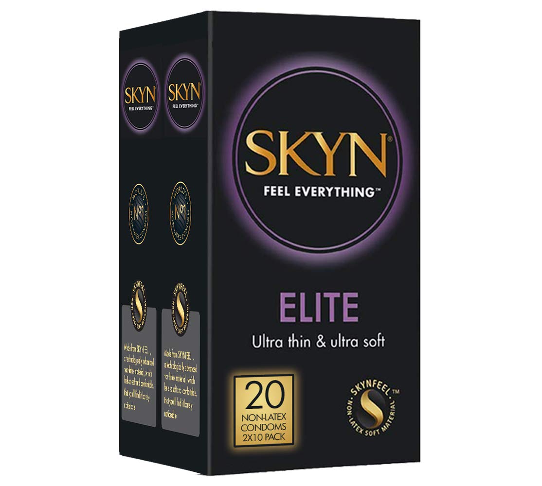 Skyn Elite Ultra Thin and Ultra Soft Non Latex Condoms for men - 10 count(pack of 2)