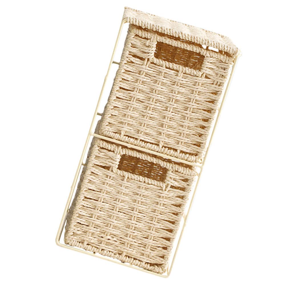 Alipis Panier de Rangement Double Couche en Pvc et Fer Maison Organisateur D'espace