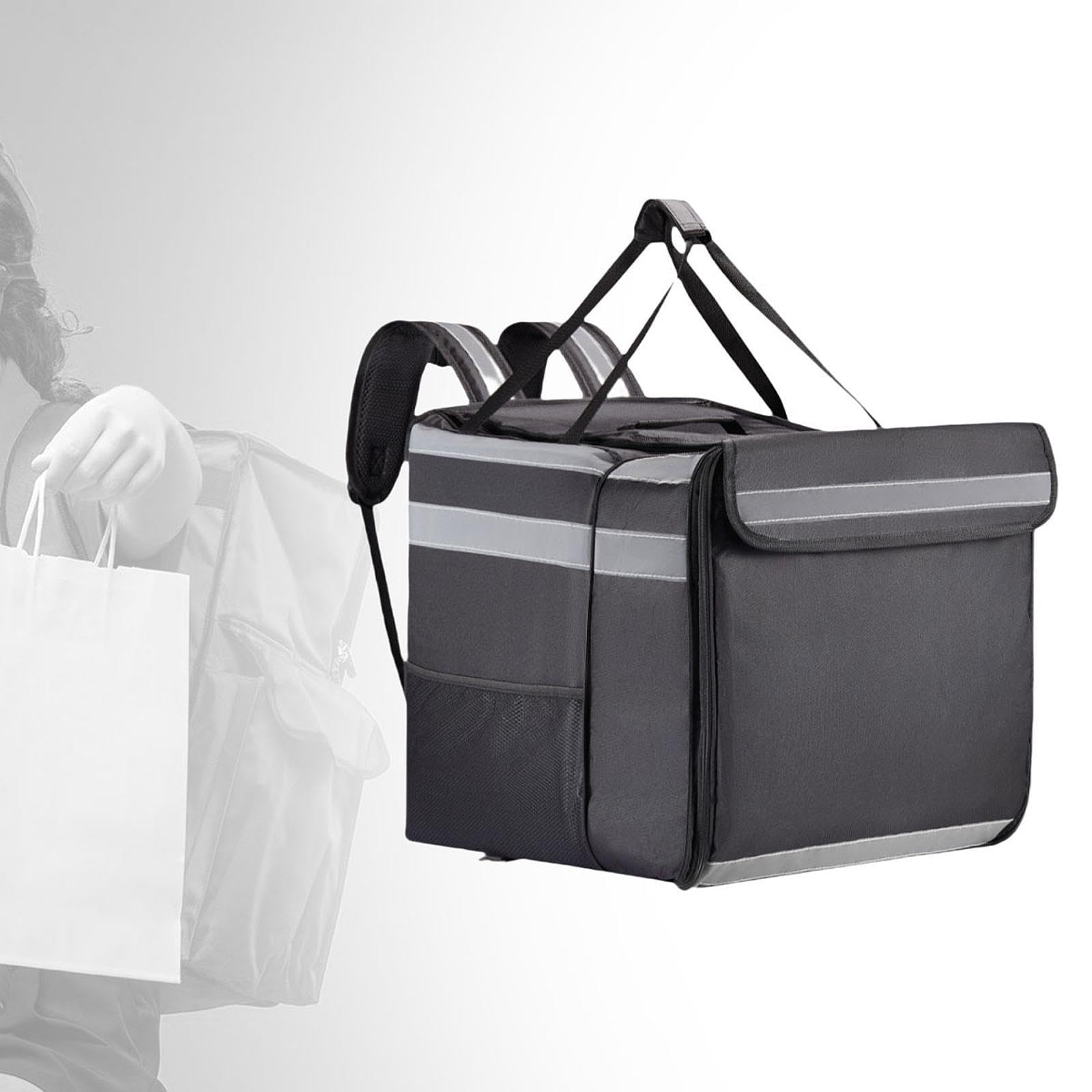 Ioensy Food Delivery Backpack Expandable Pizza Backpack for Carry Hot or Cold Food Large Capacity Thermal Delivery Bag for Outdoor