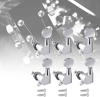 WOMBLE 6x Guitar Tuning Pegs Sealed String Pegs for Classic Guitars Electric Guitar Argent 6L : Amazon.in: Musical Instruments