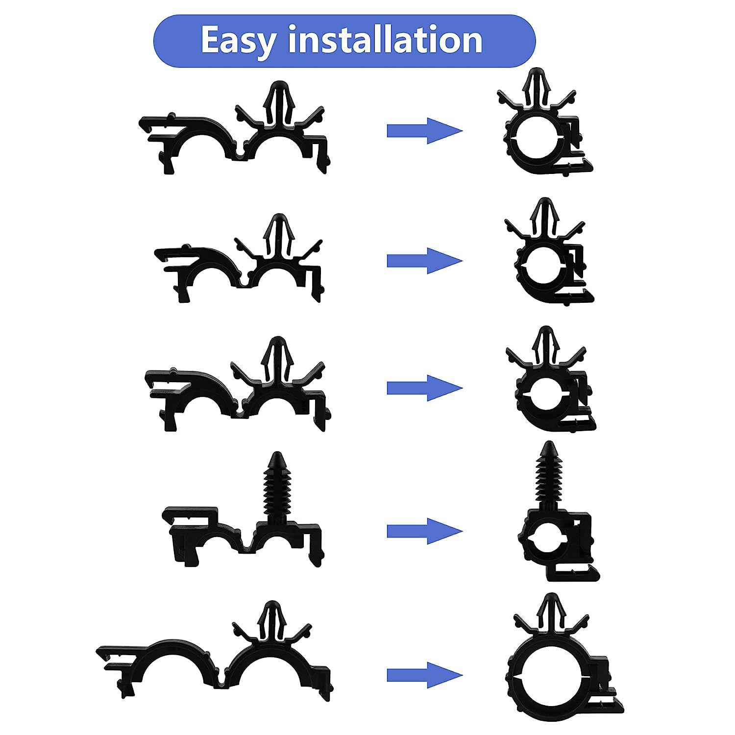 JNNJ 150 Pièces Clips De Routage Faisceaux Câbles Voiture - Assortiment Universel Multi-Tailles En Nylon