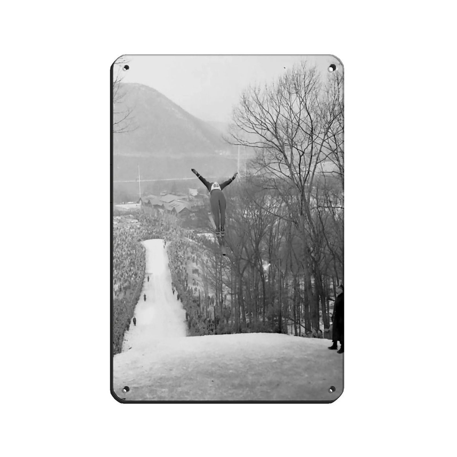 Vintage Ski Photo,Apres Ski Poster Retro Poster Metal Tin Sign Chic Art Retro Iron Painting Bar People Cave Cafe Family Garage Poster Wall Decoration 8x12inch(20x30cm)