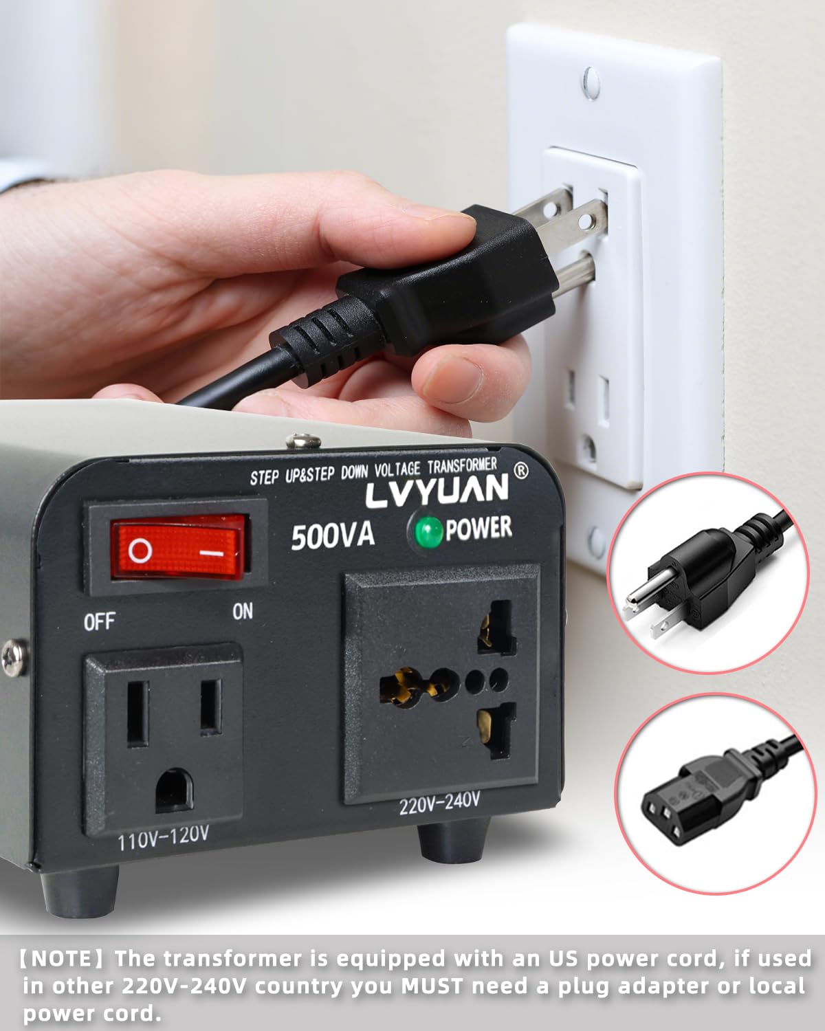 Amazon.co.jp: LVYUAN 電圧変圧器 コンバーター 500ワット ステップ