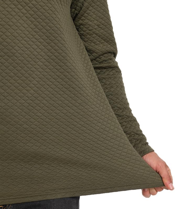 H HYFOL Men's USA Flag Graphic Pullover Waffle 1/4 Zip Stand Collar American Patriotic Sweatshirts - Image 7