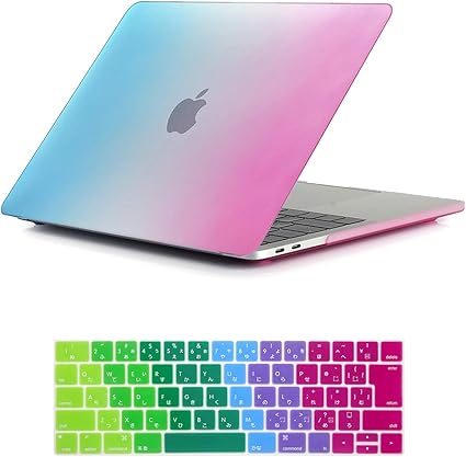 Amazon Se7enline 互換品 New Macbook Pro 13 インチ 最新 18 17 16年ハードケース 日本語 キーボードカバー Jis配列 対応モデル New Macbook Pro 13 インチ A19 A1706 タッチバー付き New Macbook Pro 13 インチ A1708 タッチバー無し 虹色