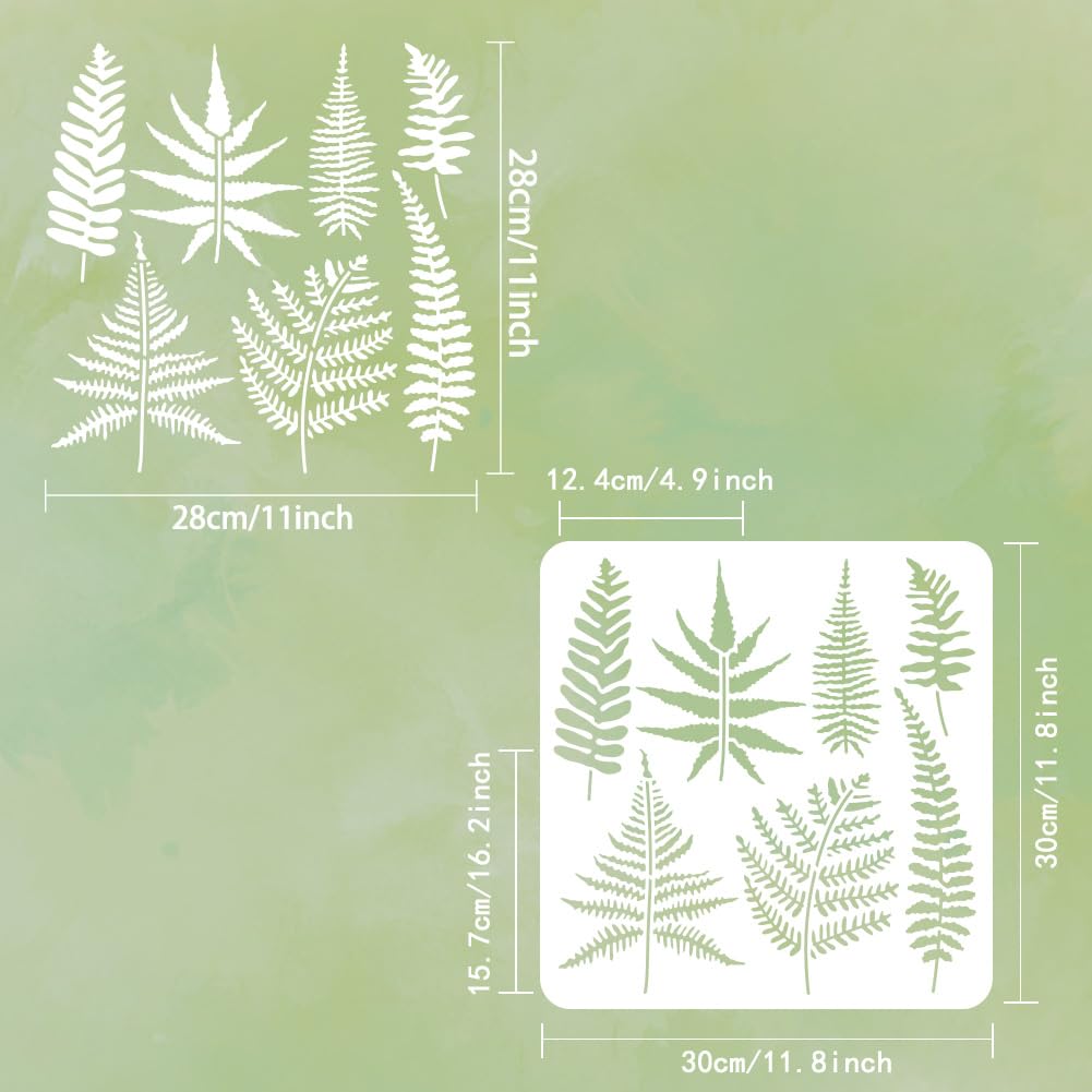 FINGERINSPIRE Farn Schablone Zum Malen 30x30 cm Farnbltter Malschablone  Wiederverwendbar Blattmuster Pflanzenthema Vorlage Zum Malen Auf Wand Holz  Leinwand Stoff Mbel Heimdekoration Heimdekoration : Amazon.de: Baumarkt