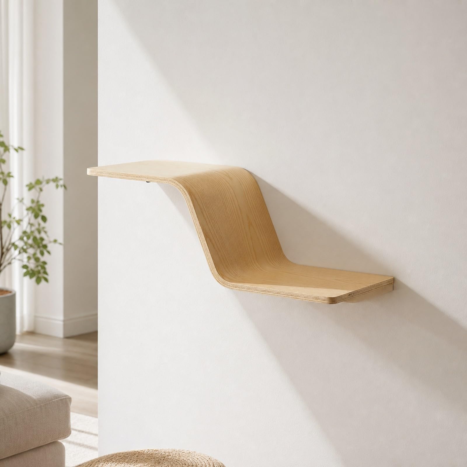 Hölzern Katzen-Kletterwand mit Platzsparend, Kletterstufe, Katzenmöbel, für Wohnung, Katzenbesitzer, Helles
