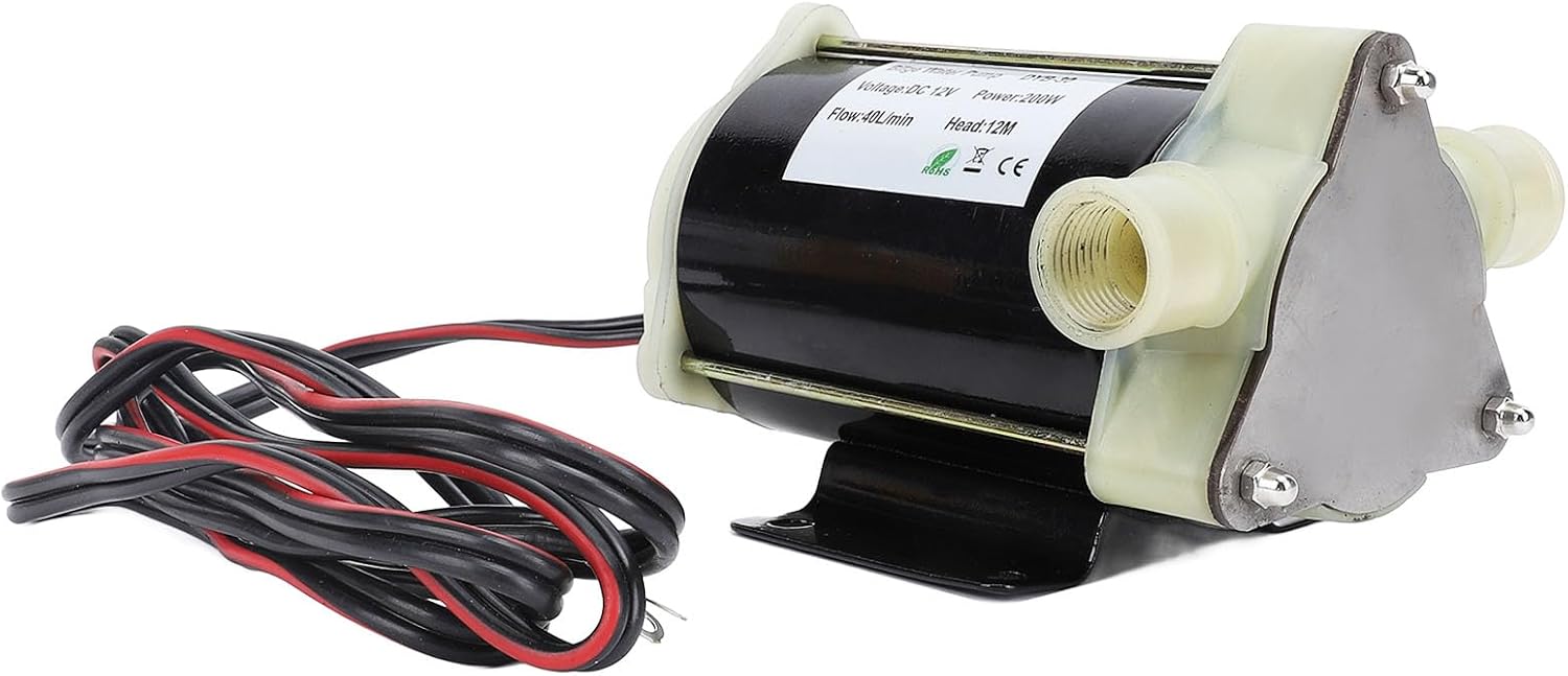 SUNGOOYUE 12V Versatile Bilge Pump for the Flexible Impeller for the 40lmin 200 W 12 M Head for Transfer to Salted of in Rubber Material in Stainless Steel for Rowing Enthusiasts