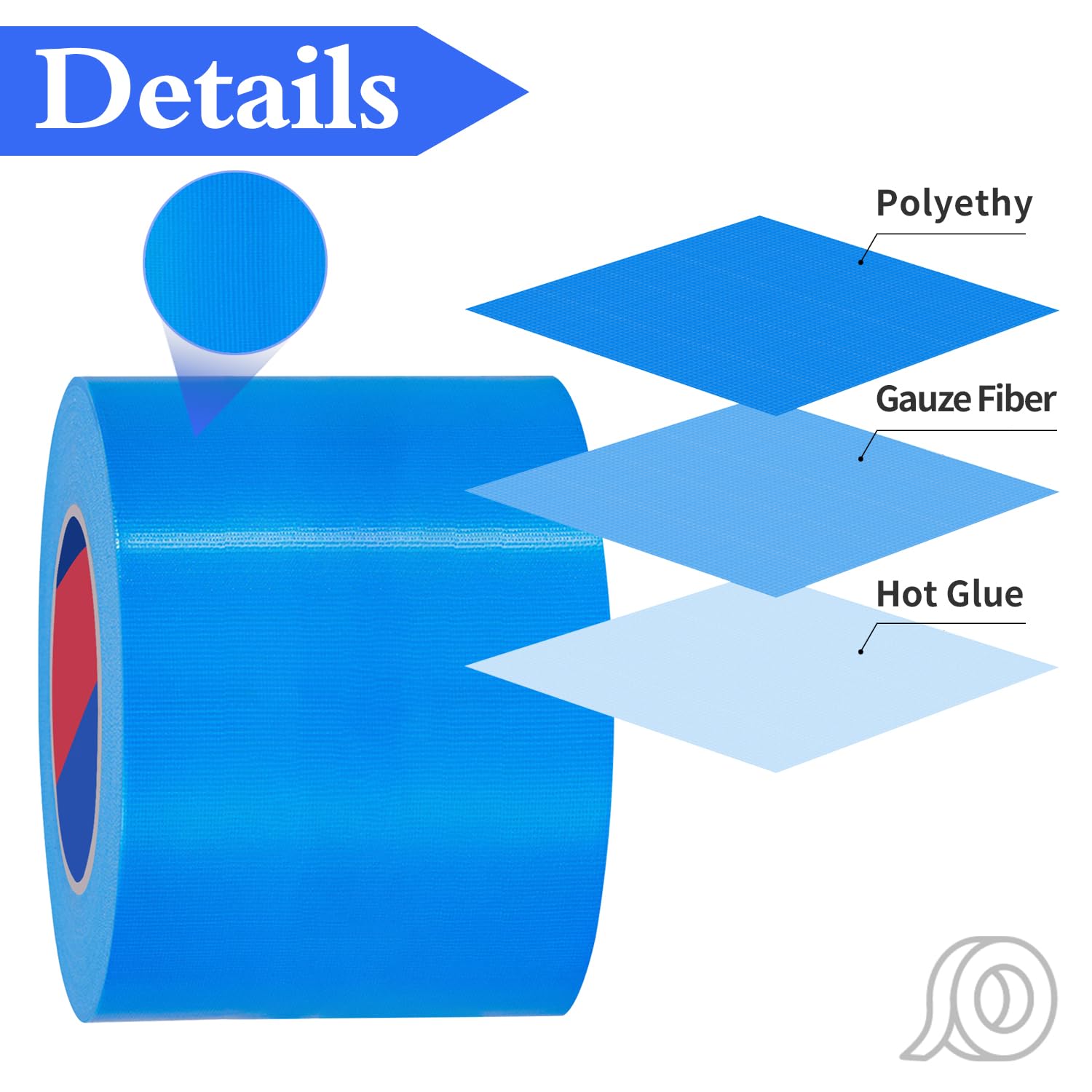 Duccinp Duct Tape 10 cm x 50 m Heavy Duty, No Residue, Tear by Hand & Waterproof Blue Duct Tape, Great for Packaging Home Use - Image 3
