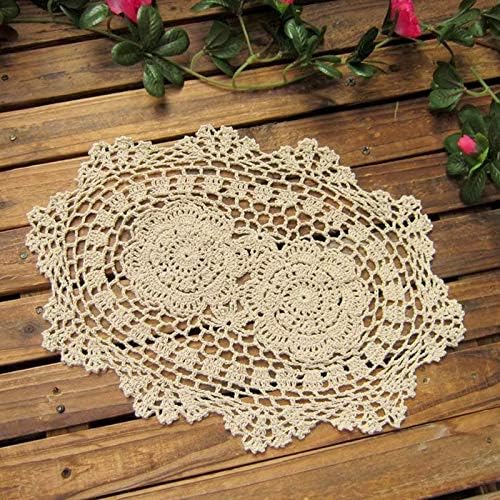 AUEAR, 2 Pcs Crochet Cotton Lace Placemats Doilies