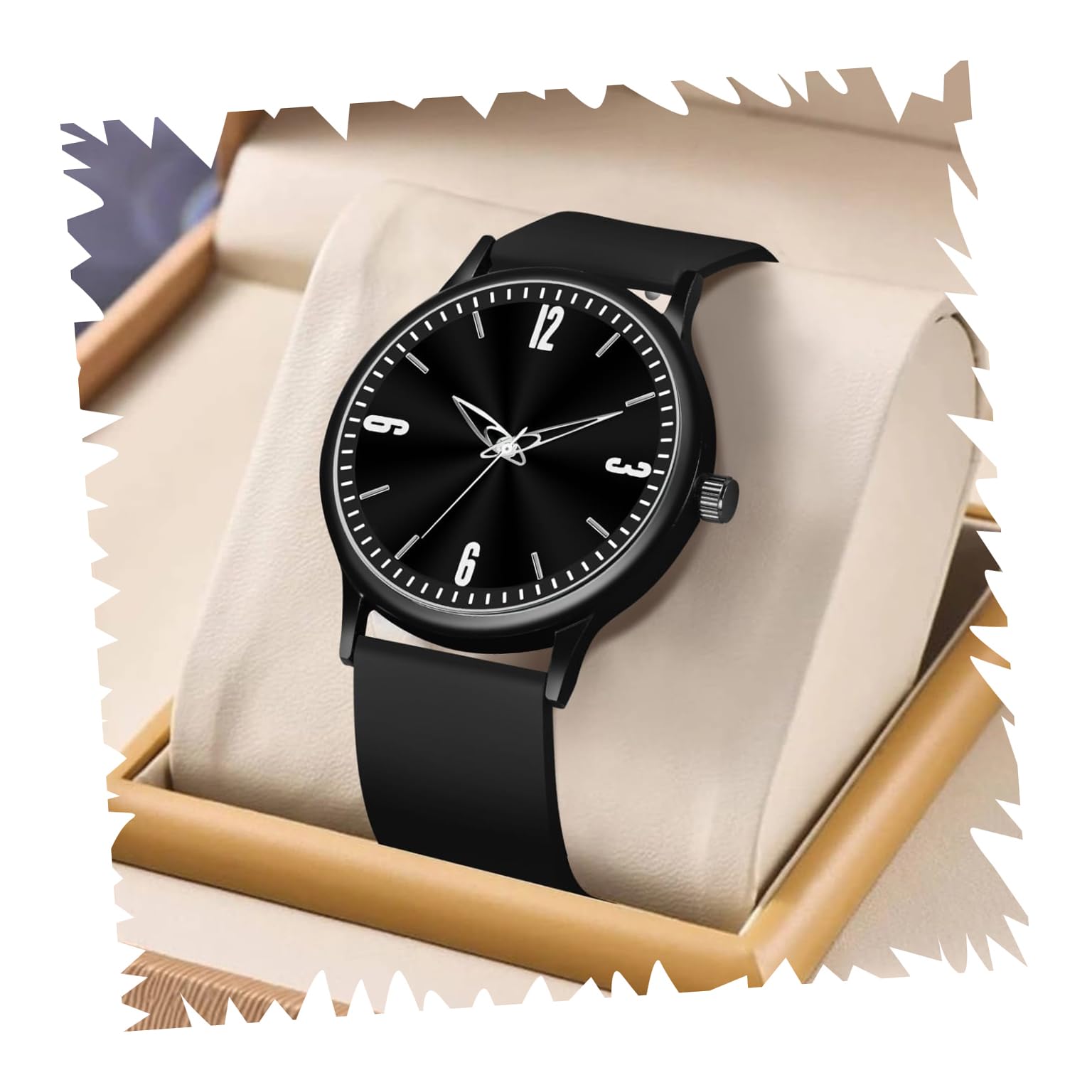 acnos Black White Colour Dial with Softest Silicone Multi Colors Strap Analog Wrist Watch for Men Boys-picture-37