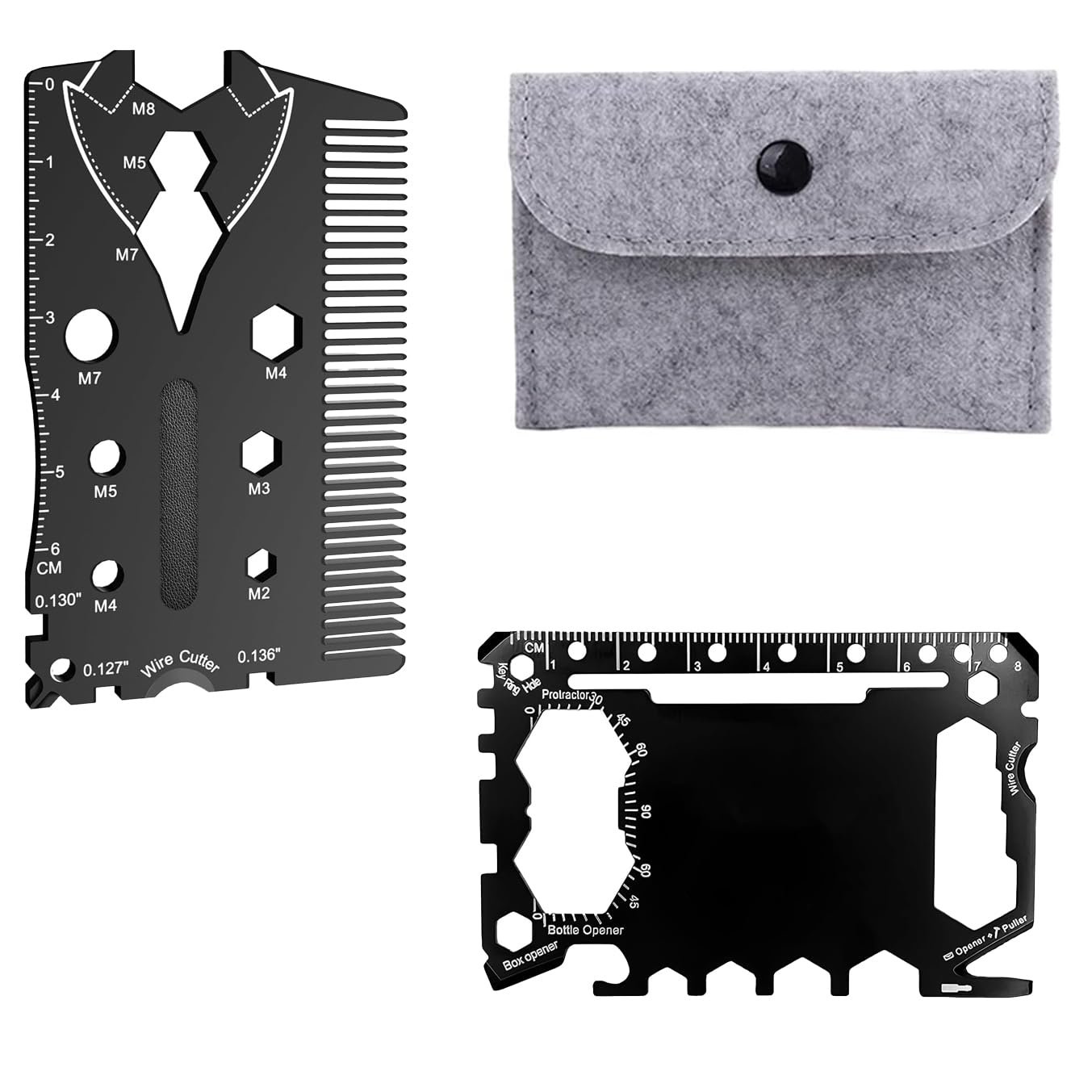 (2 Pack) 46 in 1 Multitool Wallet Card Tool and Creative Gadgets Suit Style 18 in 1 Multi Tool,Men's Gifts (Birthday, Christmas, Valentine's, Secret Santa)