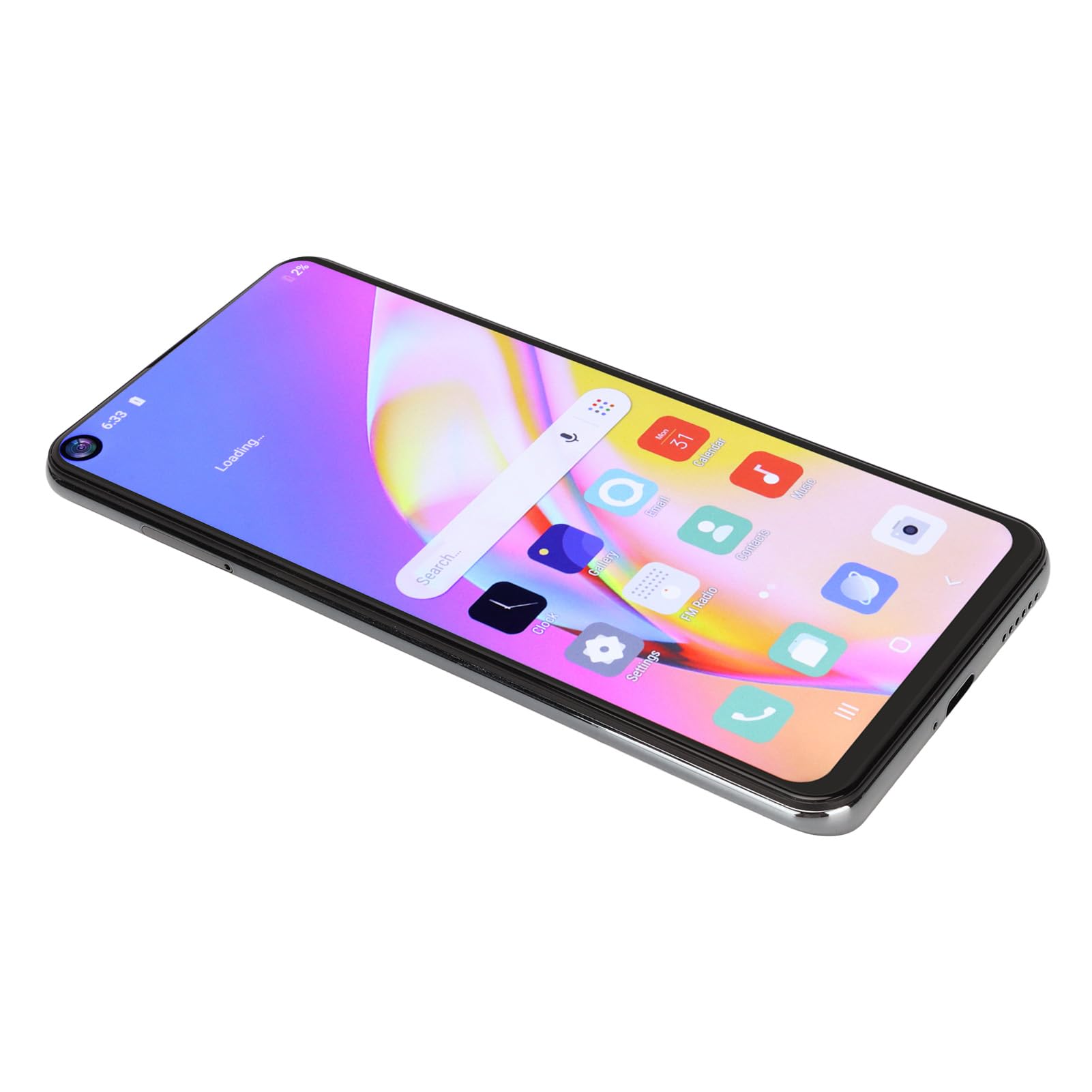 6,5-calowy Smartfon 5MP Rozpoznawanie Twarzy 20h 6800mAh 4GB 64GB 4G Telefon Komórkowy z Zestawem Słuchawkowym dla Biznesu (Srebrny i niebieski gradient)