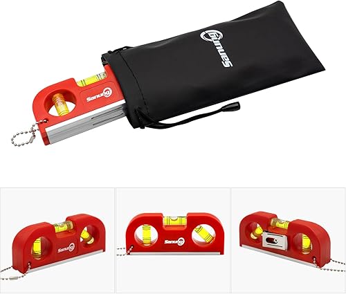 Miniatura 7 de Sanung Niveles, triple nivel de burbuja portátil con base magnética, verticalmente horizontalmente nivel de medición de 45 grados para uso