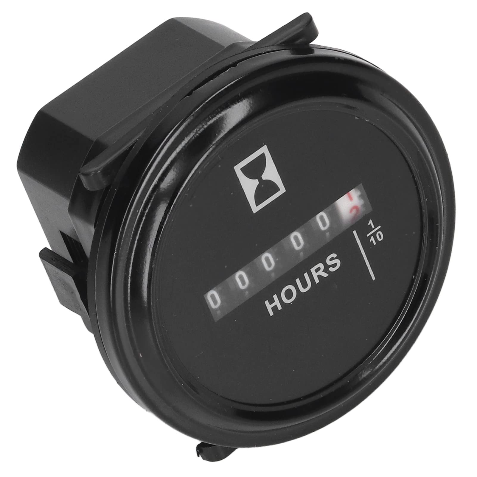 TOOLSGO Round Quartz Mechanical Hour Meter Gauge Compact Digital Hour Timer AC/DC 6V -80V for Excavators Construction Vehicles Lawn Mowers Boats Generators