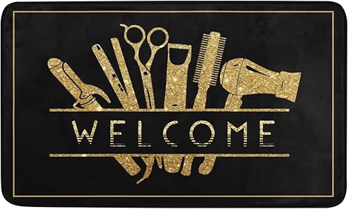 Tapete de salón de belleza con estampado de estilista para interiores y exteriores, tapete decorativo para puerta de entrada, jardín, cocina,
