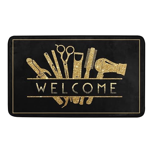 Beauty Salon Hairstylist Print Indoor Outdoor Entrance Door Mat Rug