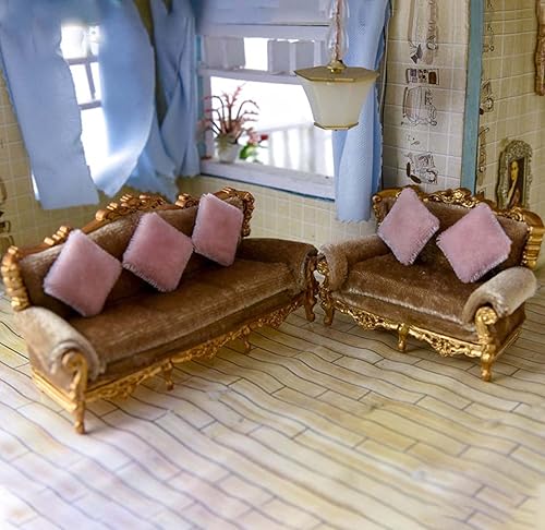 Miniatura 4 de Fendawn Strive 3 piezas de accesorios para muebles de casa de muñecas de tamaño mini, serie de sala de estar, modelo de silla de sofá (color