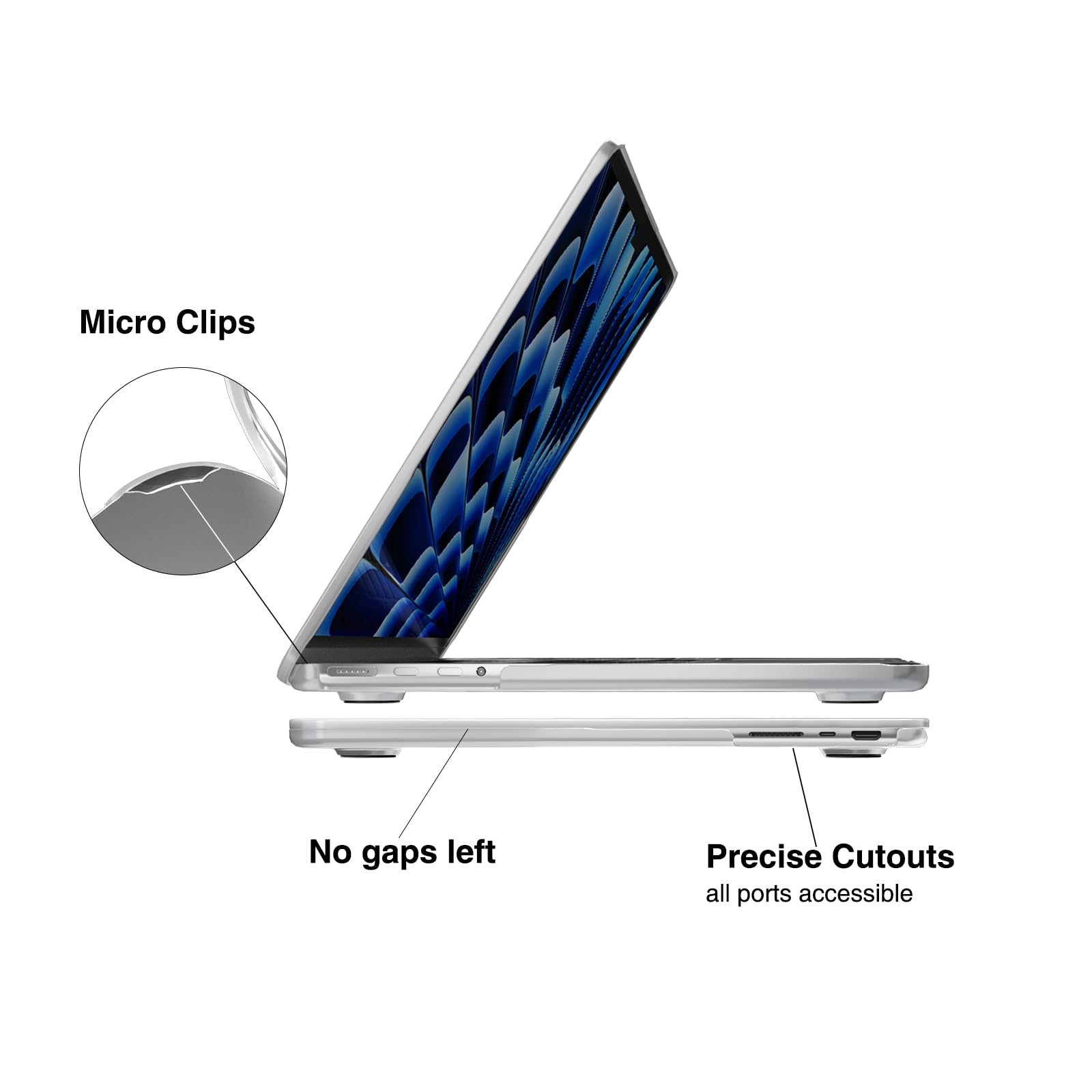 Coque Compatible MacBook Pro 16 Pouces M5 M4 M3 M2 M1 Pro Max Transparent Mat Anti-Fissuration