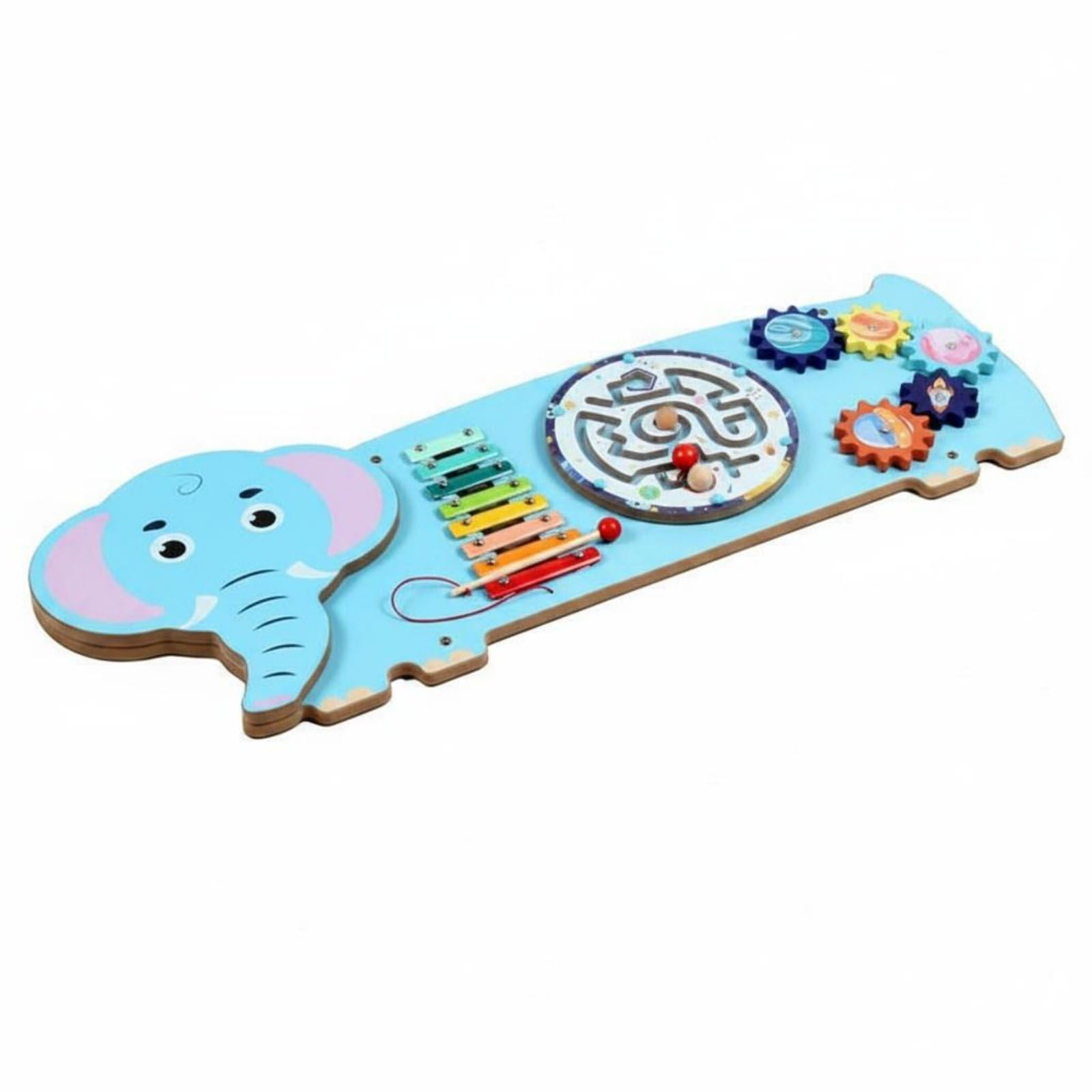 Holzwandspielzeug Wandmontage Wandspiel Holzmaterial Pädagogisch-wandtafel für Vorschulkinder, Kinder, Kindergarten, Elefant, Lernspielzeug, Wandspiel, Montessori-Stil
