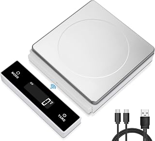 THINKSCALE 11lb Wireless Food Scale with Magnetic Pull-Out Display, 1g/0.01oz Precise Stainless Steel Digital Kitchen Scale for Cooking Baking, Keto and Meal Prep, USB Rechargeable, 6 Weight Units