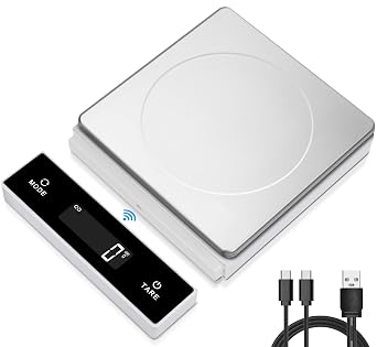 THINKSCALE Food Scale, Detachable Cordless Display, 11lb/5kg Digital Kitchen Scale with Magnetic Pull-Out Screen, 0.01oz/1g Precision, USB Rechargeable, 6 Units for Baking Keto Prep | Magnetic Pull-Out, USB-C Rechargeable, 1g/0.01oz, Tare, 6 Units, Stainless Steel, for Baking, Cooking, Keto & Meal Prep
