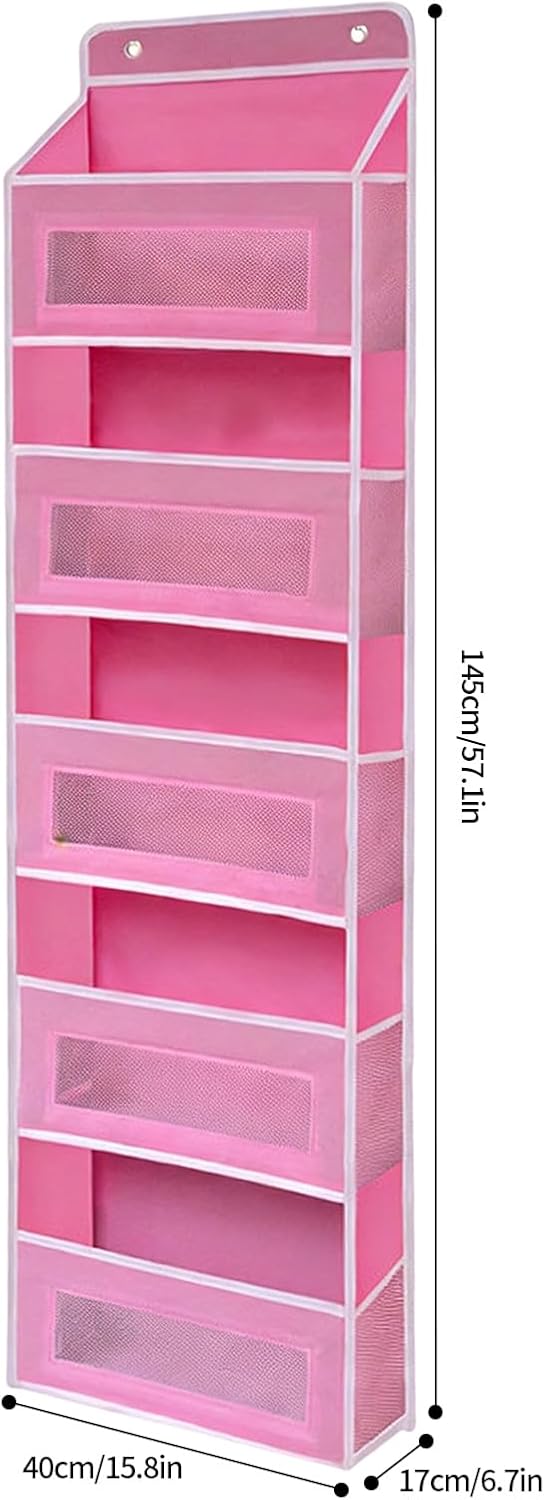 Over The Door Organizer - 5-Tier Heavy Duty Holder | 44 Lb Load Capacity Behind-the-Door Organizer For Clothes, Accessories, Pantry Items And , Closet, Bedroom, Nursery, Bathroom, Kitchen