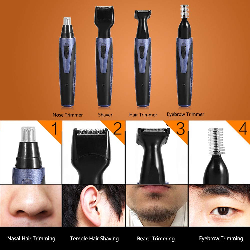 Kit de Tondeuse pour Hommes, Tondeuse de Nez pour Hommes, Ensemble de Rasoir électrique Rechargeable Automatique pour Oreilles, Nez, Barbe, Sourcils, épilation