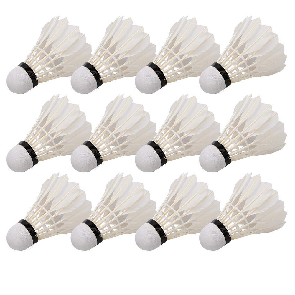 Volani da Badminton con Piume d'Anatra, 12 Pezzi per Allenamento Indoor